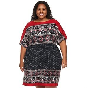 Lucky Winner Sheath Women Dress Multicolor Southwestern Geometric Boho USA